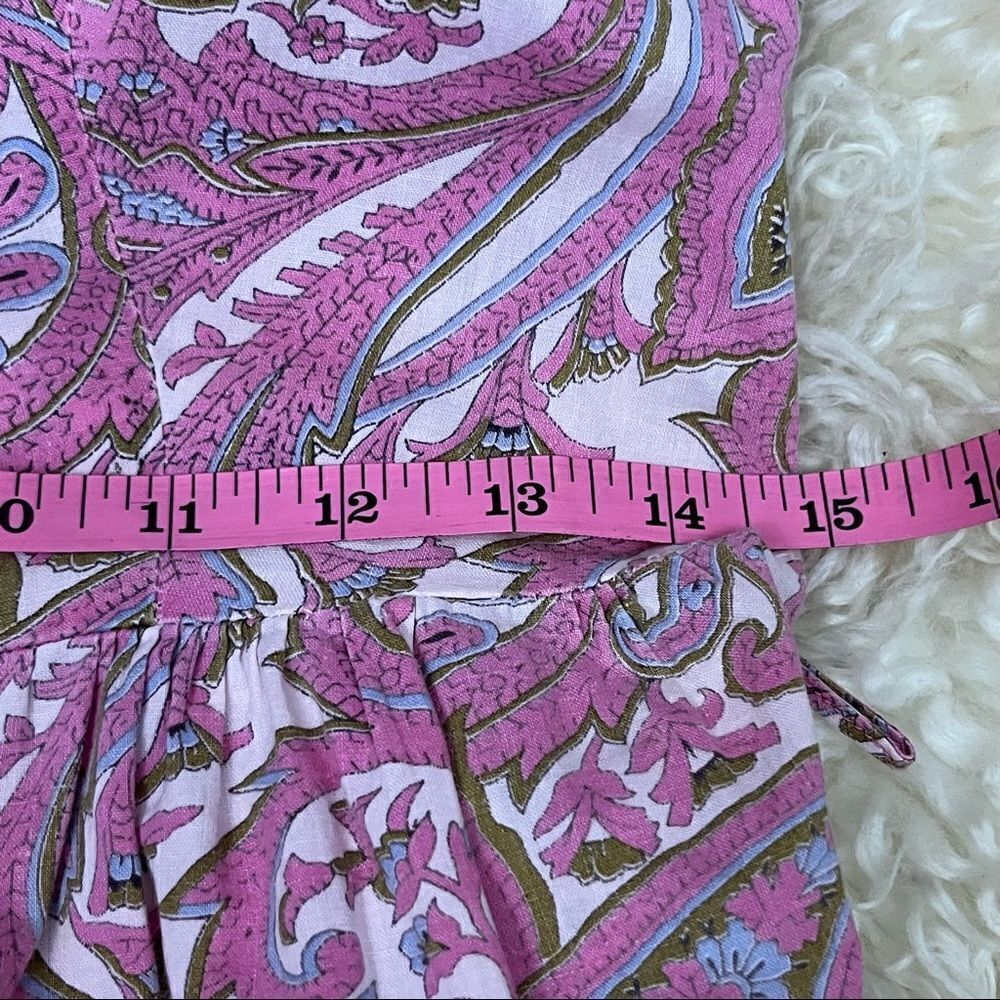 Vintage 60’s Pink Paisley Culottes Romper S - Picture 7 of 10